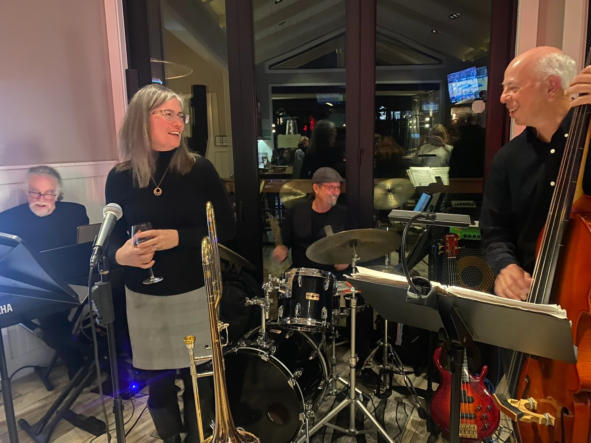 Nimbus Jazz performing live, the four-piece quartet on stage