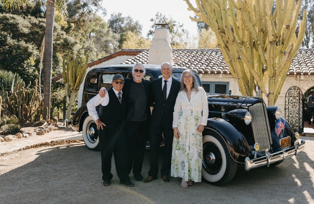 Nimbus Jazz at the Leo Carrillo Ranch Fundraiser, posing with a vintage Packard